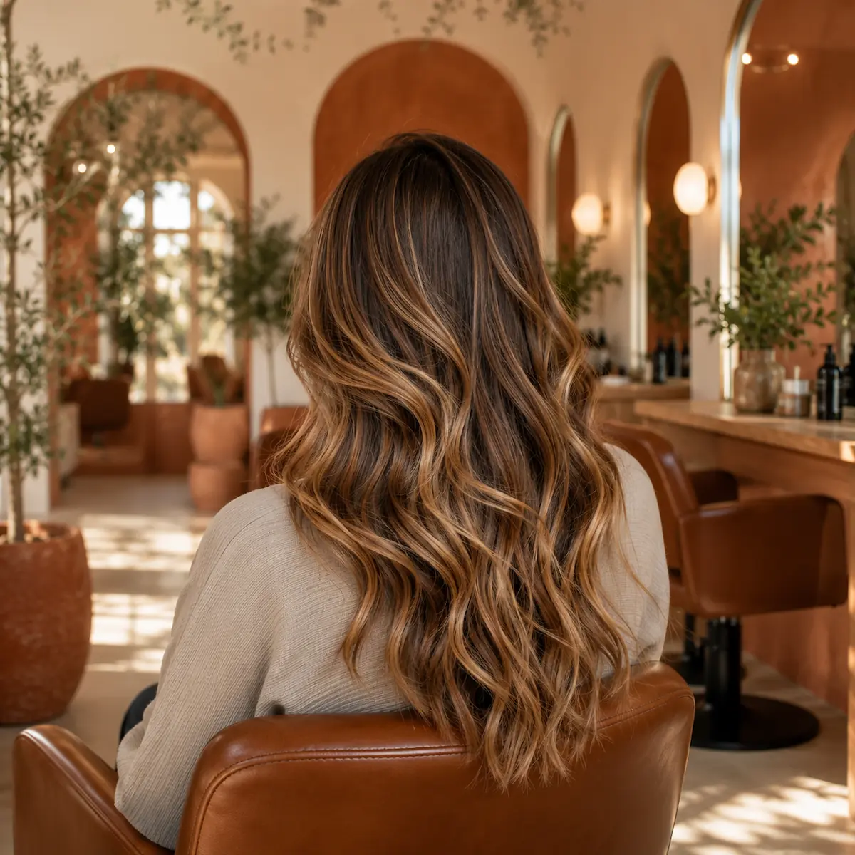 Warm balayage, worked by hand