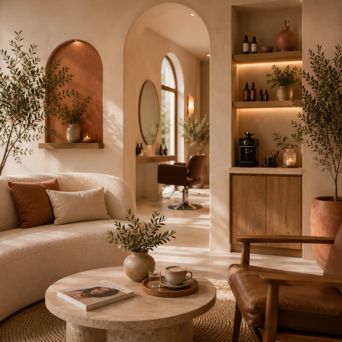 The waiting corner, with coffee